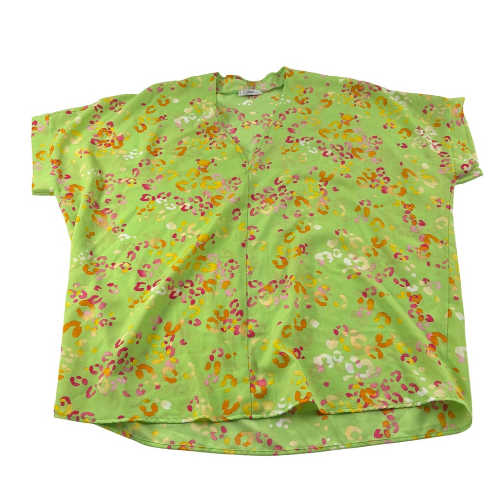 JODIFL Lime Green Abstract Floral Print Kimono Style‎ Top Women's Size S